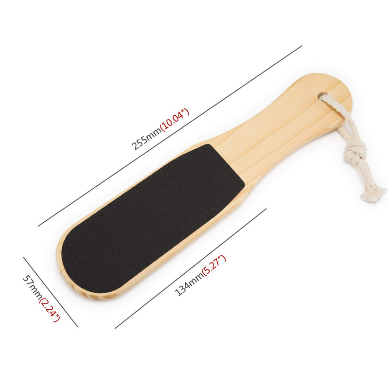 Boobeen Quality Wood Foot File - Double Sided - Foot Callus Remover for Women and Men - Foot Care Pedicure Metal Surface Tool to Remove Hard Skin Dark brown - BeesActive Australia