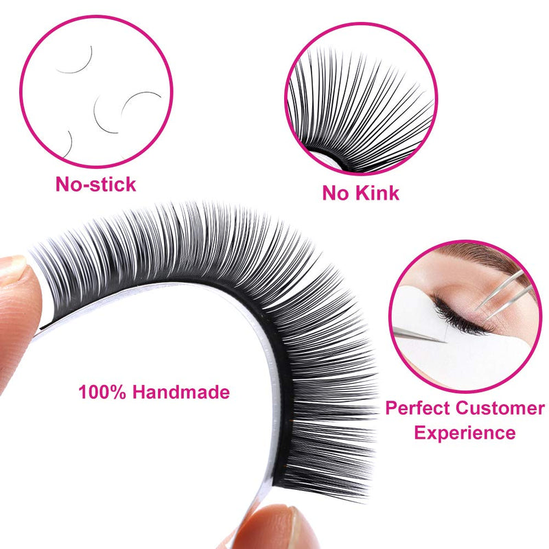 Fadlash Individual Classic Eyelash Extension 0.07mm C Curl 8-14mm Mixed Tray 1:1 Matte Black Professional Classic Individual Lashes MIX(8-14) 0.07-C - BeesActive Australia