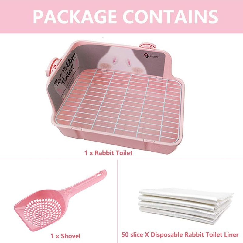 Tfwadmx Rabbit Corner Litter Box Pan with 100 PCS Rabbit Pee Pads Bunny Litter Box with Grate Super Absorbent Cage Liners Pet Toilet Potty Trainer Small Animal Disposable Diapers - BeesActive Australia
