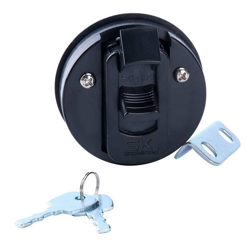 [AUSTRALIA] - Amarine Made 2" Flush Pull Slam Latch for Boat Deck Hatch 1/4" Door Locking Style-Black 2-Pack 