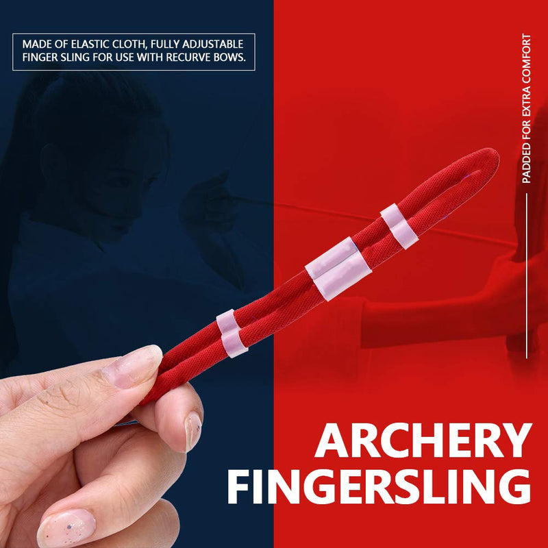 Alomejor Archery Finger Sling Elastic Cloth Adjustable Fingersling Archery Finger Sling for Outdoor Recurve Bow red Large - BeesActive Australia