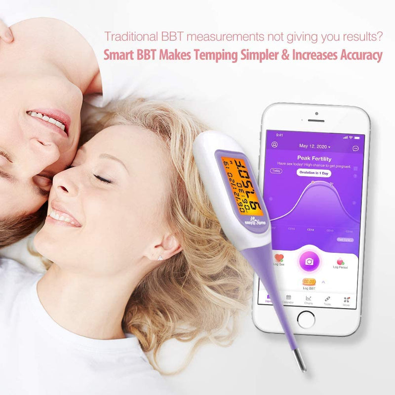 Easy@Home Smart Basal Thermometer, Large Screen and Backlit, Period Tracker with Premom (Purple) Purple - BeesActive Australia
