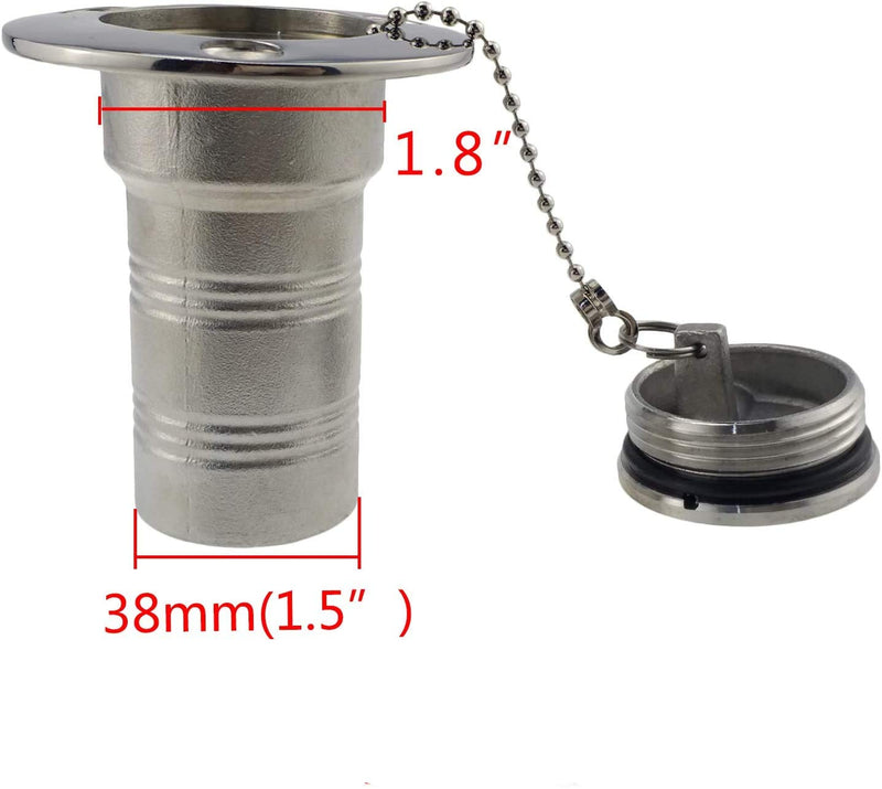ISURE MARINE 1-1/2"(38mm) Boat Gas/Fuel/Diesel/Water/Waste Deck Fill/Filler with Keyless Cap 1-1/2" Marine Mirror- Polished 316 Stainless Steel Hardware for Boat Yacht Caravan DIESEL 1-1/2" - BeesActive Australia