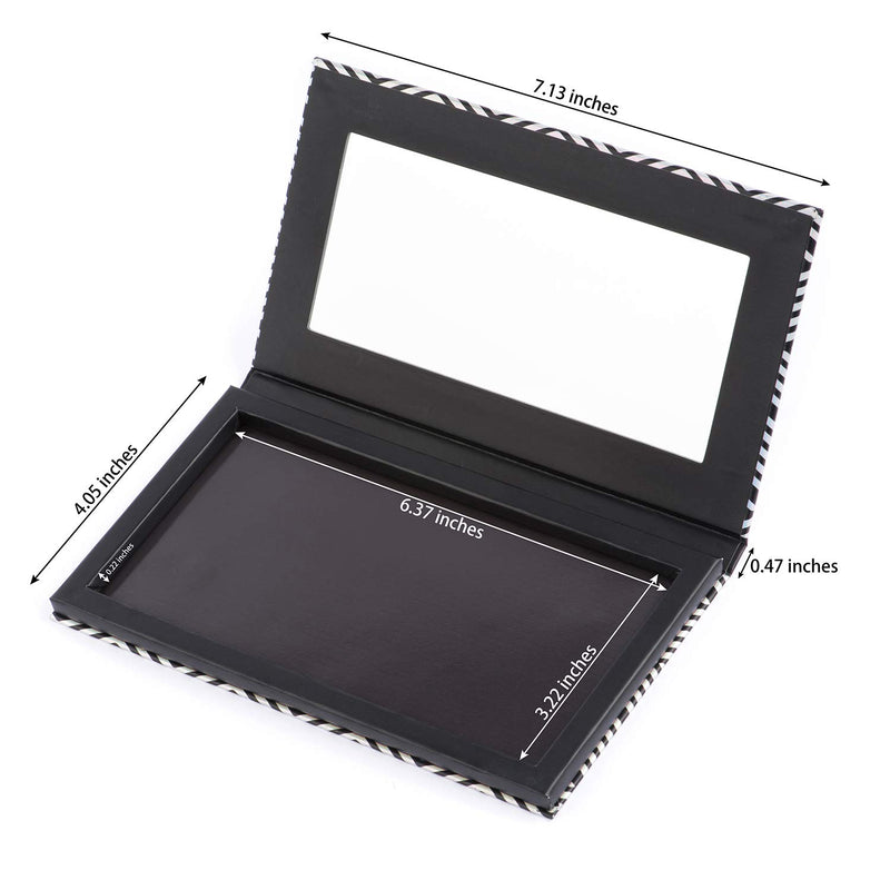 Allwon Magnetic Palette Black Empty Makeup Palette with Mirror and 20Pcs Adhesive Empty Palette Metal Stickers for Eyeshadow Lipstick Blush Powder - BeesActive Australia