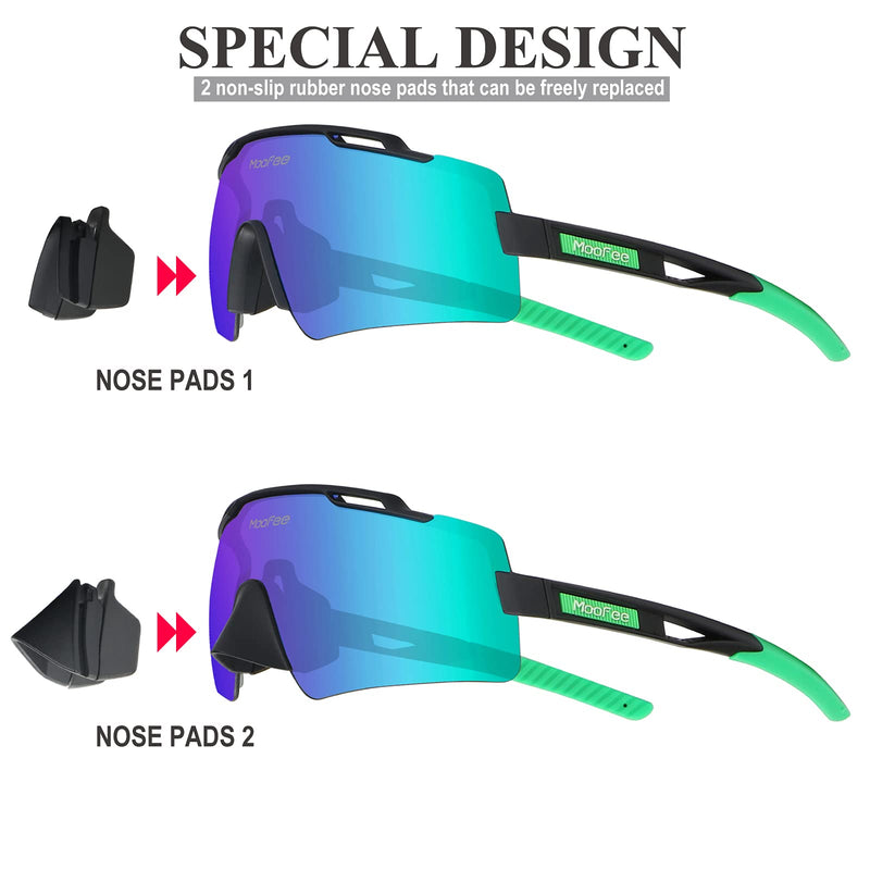 MooFee Cycling Glasses Sports Polarized Sunglasses For Men Women Riding Fishing Golf Baseball Running Glasses 724-b Green - BeesActive Australia