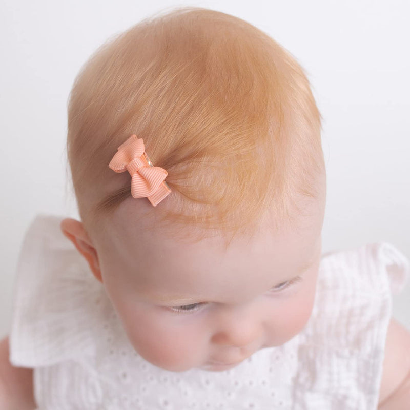 Baby girls snap hair clips, tiny bow, non-slip hair clips for toddlers, fine hair mini bow (20pcs) 20pcs - BeesActive Australia