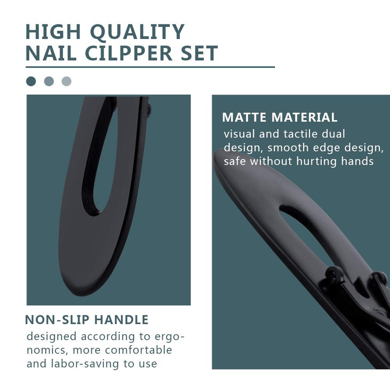 Nail Clippers 15mm Wide Jaw Big Toenail Clippers Fingernail Clippers Clippers Fingernail Clippers Stainless Steel Fingernail Toenail Clippers for Thick Nails 2pac Black - BeesActive Australia
