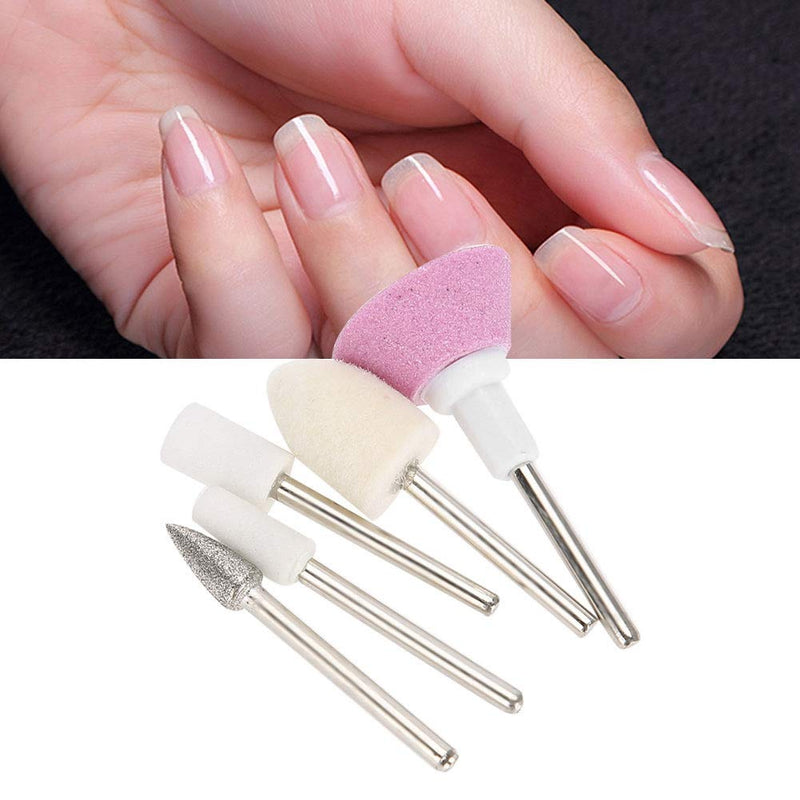 5Pcs/Set Nail Drill Bits, Ceramic Metal Cuticle Clean Drill Bits for Acrylic, Hard Gel Remover For Manicure Pedicure Polishing Mill Cutter Nail Files - BeesActive Australia