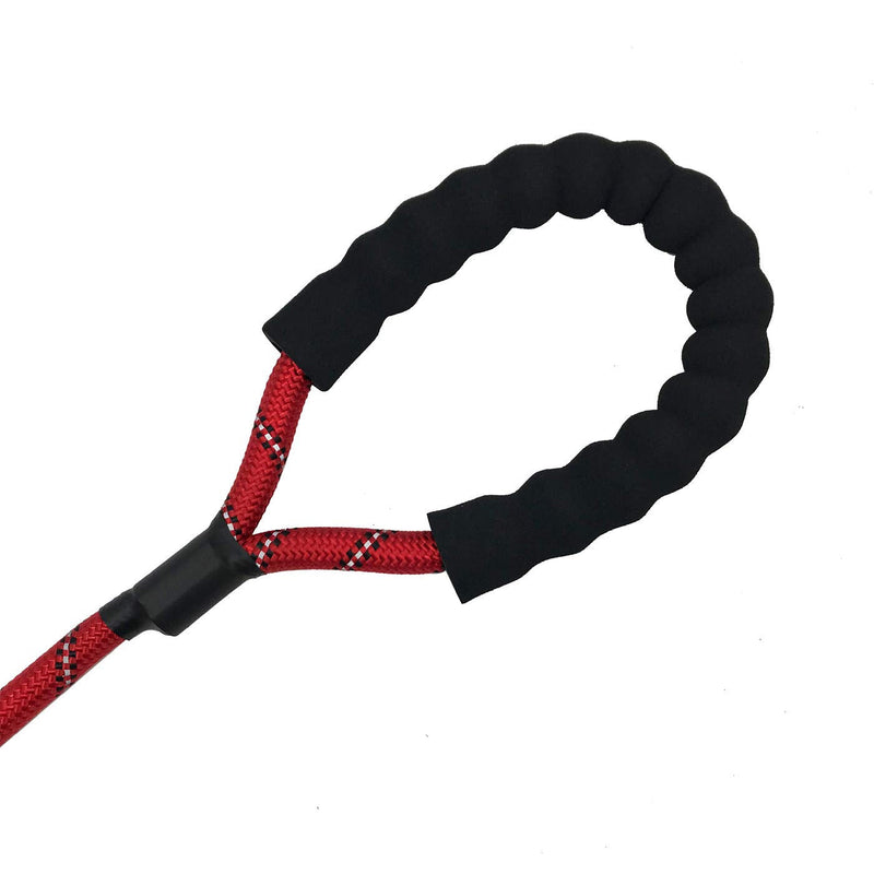 Shorven Nylon Strong Dog Rope Lead Reflective Training Dog Leash with Soft Handle 5-20 FT Long (Dia:0.5" 20FT) Red - BeesActive Australia
