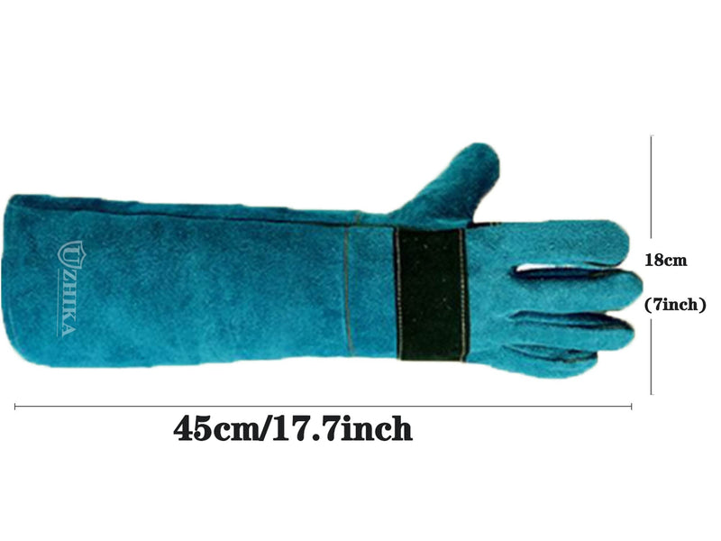 Animal Handling Glove Anti Scratch Protective Gloves for Training Dogs Cat Bird Snake Parrot Lizard Wild Animals Reptiles - Bite Resistant Gloves (Blue) - BeesActive Australia