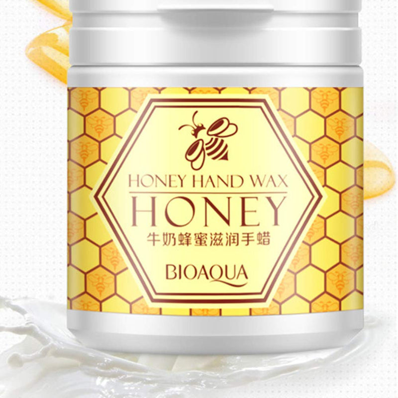 BIOAQUA Natural Honey & Milk Gentle Hand Wax Soft Peel Off Mask Silky Skin Natural Extracts Moisturizing Hydrating Nourish 170g - BeesActive Australia