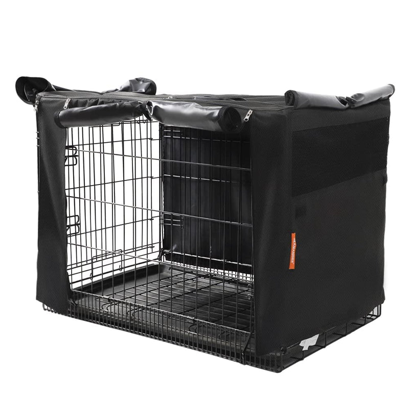 Seamander Dog Crate Cover Durable - Polyester Pet Kennel Cover Universal Fit for 18-48 inches Wire Dog Crate (24Inch, Black) 24Inch - BeesActive Australia