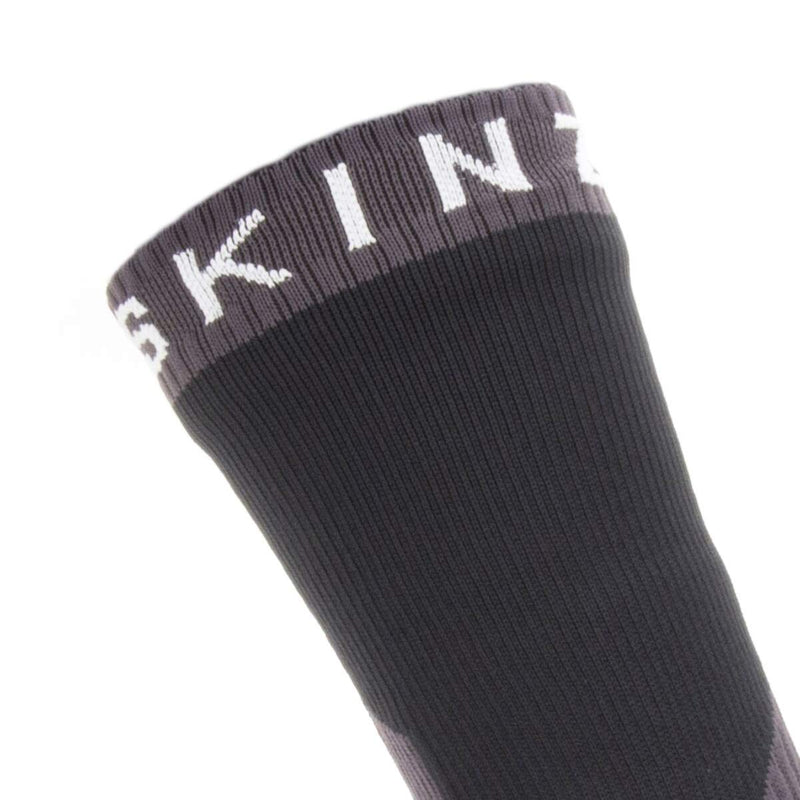 SEALSKINZ Waterproof Trekking Thick Mid Sock Large Black/Grey/White - BeesActive Australia