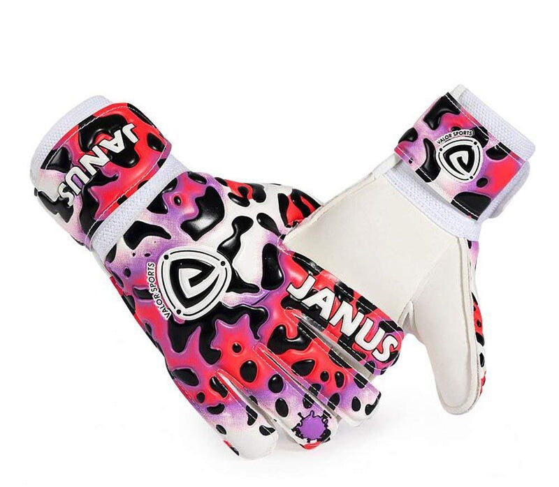 Soccer Goalie Gloves Goalkeeper Gloves with Fingersave , 3.5mm Strong Grip German Latex, Double Rip-Tab Strap, Keeper Gloves for Kids, Youth Pink leopard 6 - BeesActive Australia