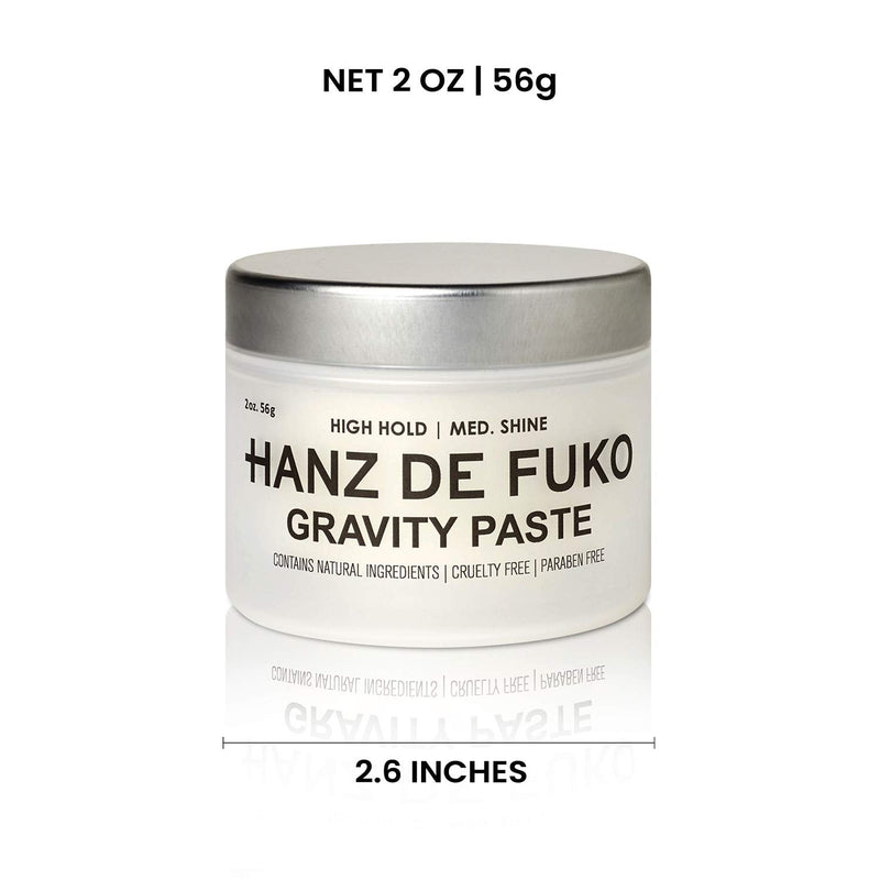 Hanz de Fuko Gravity Paste | Premium Styling Paste with Effortless High-Hold Low-Gloss Shine Finish | All Hair Types | 56g - BeesActive Australia
