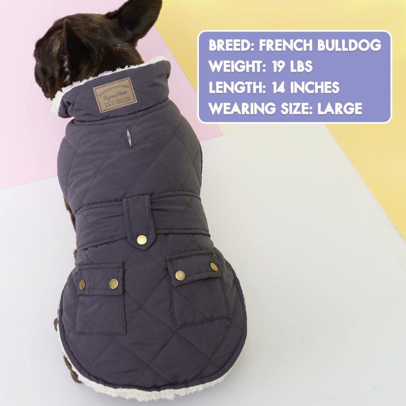 KYEESE Dog Cold Weather Coats Windproof Padded Sherpa Warm Dog Jacket for Small Medium Large Dogs with Leash Hole Dog Apparel XX-Large Gray - BeesActive Australia