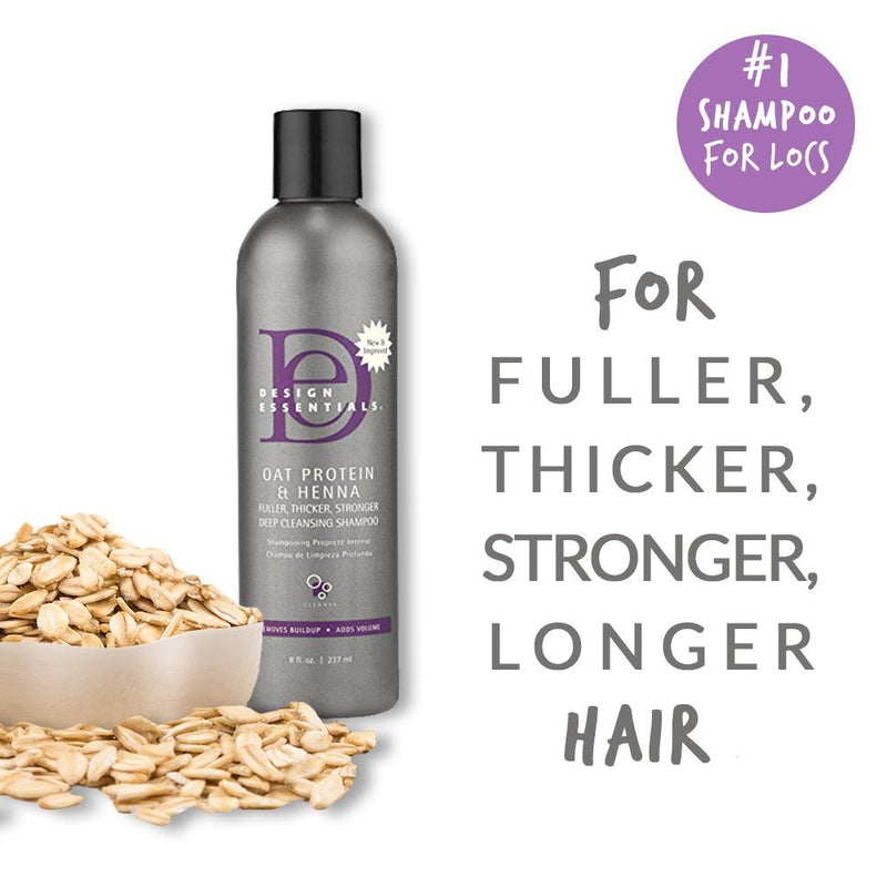 Design Essentials Oak Protein & Henna Fuller Thicker Stronger Deep Cleansing Shampoo - BeesActive Australia
