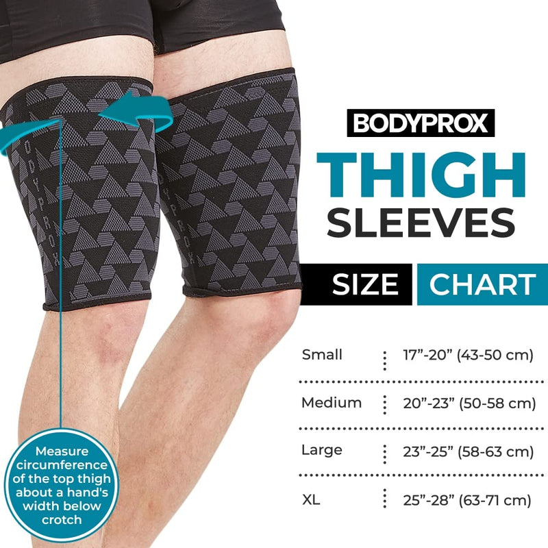 Bodyprox Thigh Compression Sleeve (1 Pair), Adjustable Hamstring Compression Sleeve for Men and Women (L) L - BeesActive Australia