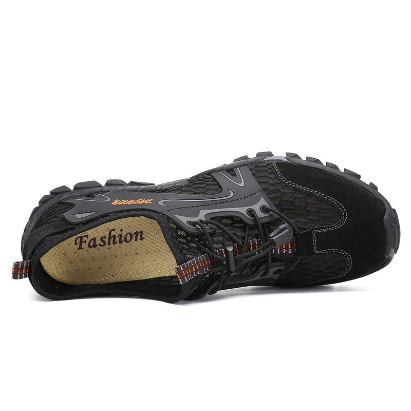 FLARUT Men's Sandals Barefoot Hiking Shoes Quick Dry Breathable Mesh Lightweight Outdoor Training Water Walking Shoes 10 B-black - BeesActive Australia