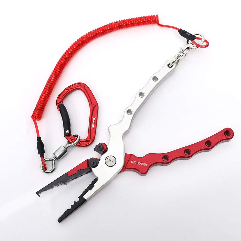 HERCULES M4 Heavy Duty Fishing Lanyard, Coiled Lanyard for Fishing, Rods, Pliers, Boating, Paddles, Kayak Pack of 2 Red, 5.9" - BeesActive Australia