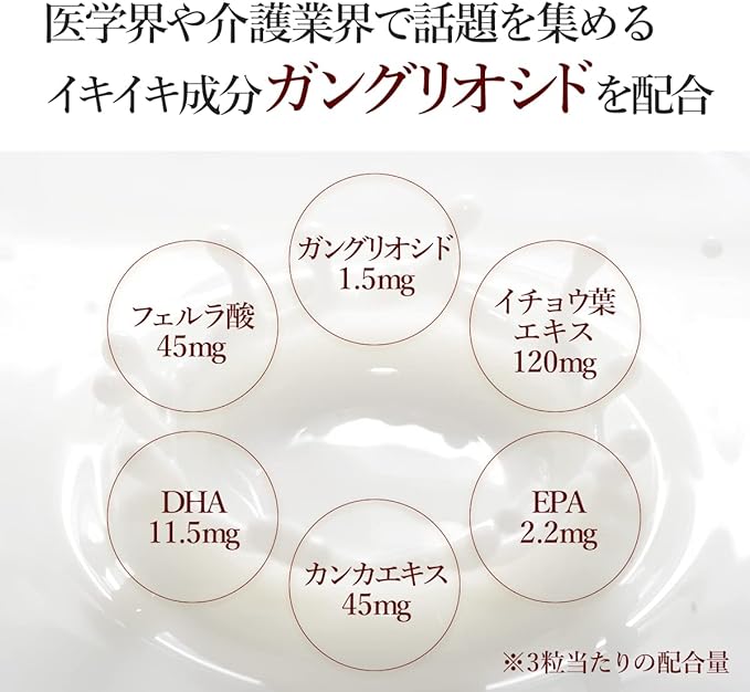 Supervised by a doctor Dr.Formula D.SMART ganglioside (Ginkgo biloba extract & ferulic acid +) 30 days supply 90 tablets Made in Japan - BeesActive Australia