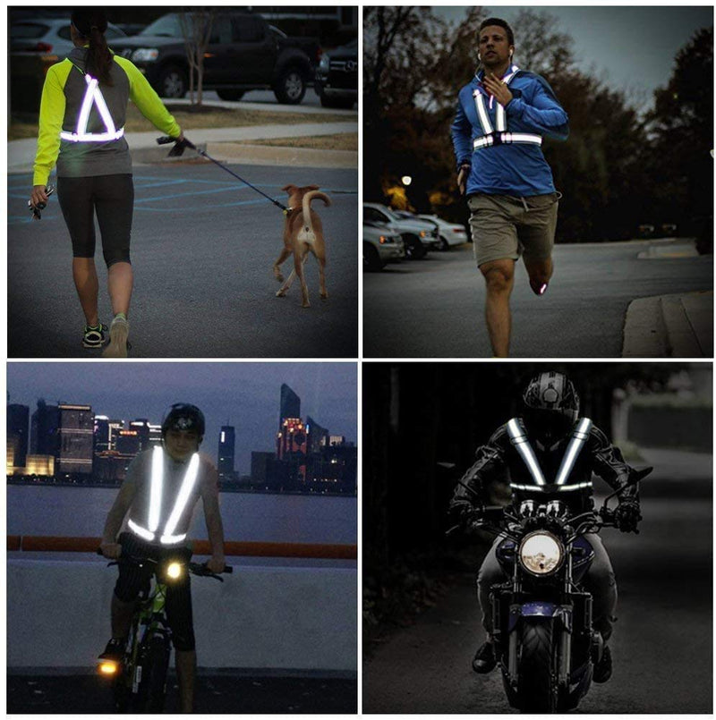 Awnuuw Reflective Vest Running Gear 3Pack, Adjustable Safety Vests High Visible Reflective Belt Straps Pink,green,purple - BeesActive Australia