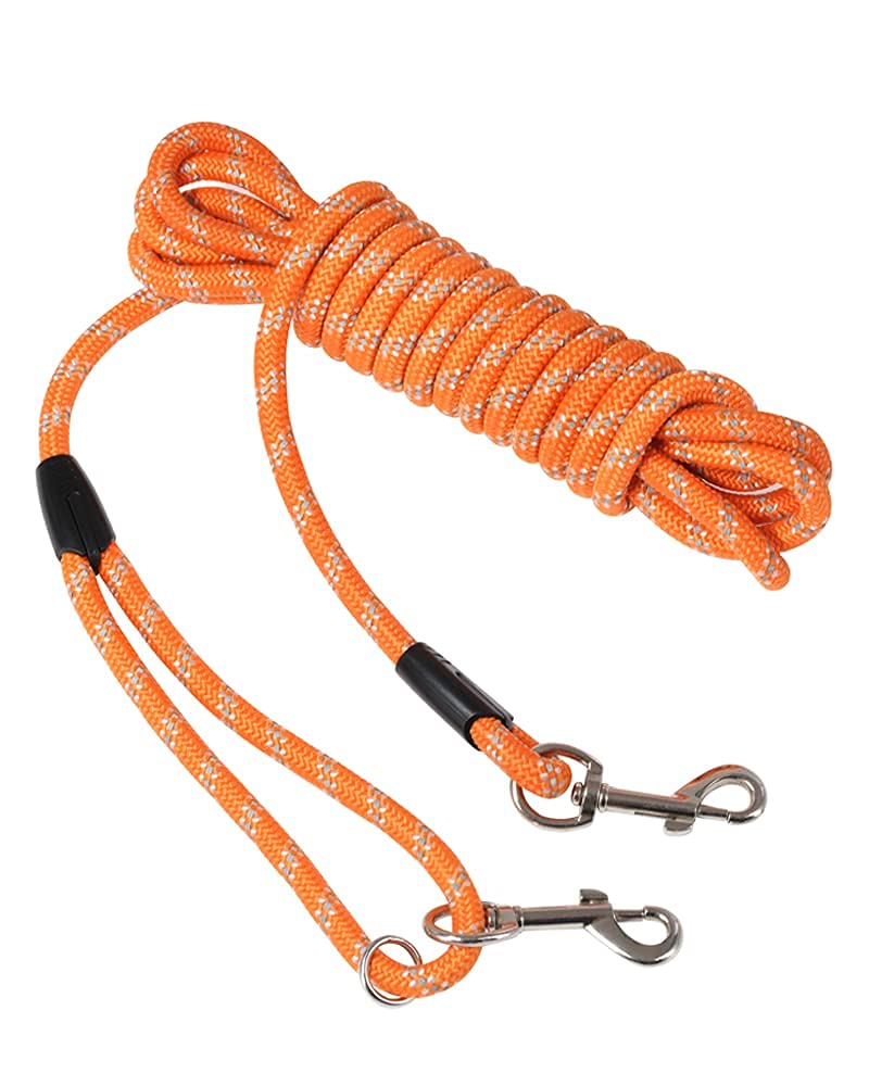 Long Rope Leash for Dog Training 16FT 30FT 50FT, Reflective Threads Check Cord Recall Training Agility Dog Lead, Great for Large Medium Small Dogs Training Playing, Camping, or Backyard 10mm*30FT Orange - BeesActive Australia