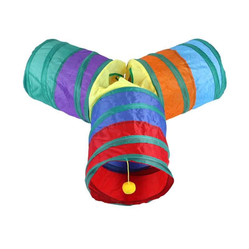 32Pcs Cat Toys Kitten Interactive Pet Toys Assortments, Foldable Rainbow S-Tunnel, Cat Feather Teaser, Wand Interactive Feather Toy, Fluffy Mouse, Crinkle Balls, Bell Play for Cat, Puppy, Kitty, Kitten 3 way - BeesActive Australia