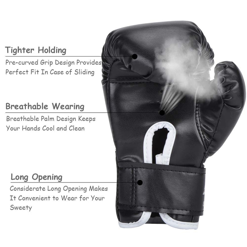 [AUSTRALIA] - VGEBY Kids Boxing Gloves,Youth Sparring Punching Training Gloves for Age 3-12 Years (Color : Black) 