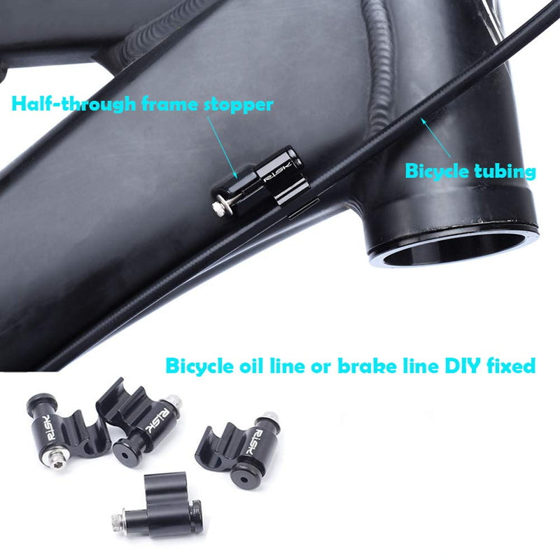 Farbetter 4 Pieces Bicycle Cable Guide, Hydraulic Brake Cable Housing Holder, Hose Wire Clips Clamps, Cable Grip, Black Alloy - BeesActive Australia