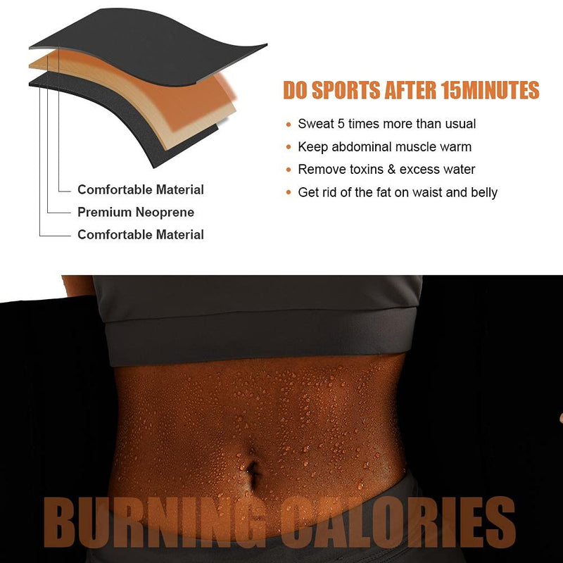 Wonder-Beauty Waist Trainer for Women Plus Size 2 Straps 7 Bones Workout Sauna Trimmer Neoprene Exercise Corset Black 3X-Large - BeesActive Australia