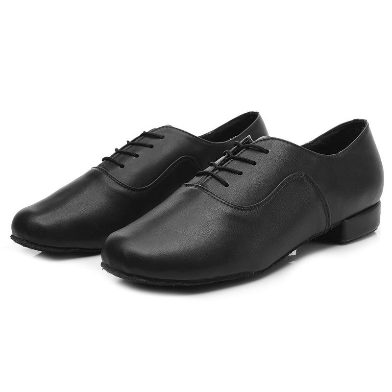 [AUSTRALIA] - DKZSYIM Men’s Classic Lace-up Leather Dance Shoes Rubber Sole Latin Modern Dancing Shoes,Model WQL 10 Black 