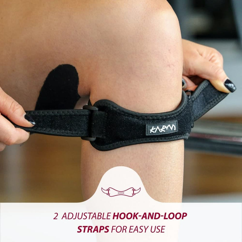 KARM Plus Size Knee Support XXL XXXL 3XL 4XL 5XL 6XL for Obese People - Patella Tendon Knee Strap Brace for Joint Pain, Running, Extra Large Big Legs Women & Men (Plus Size, Black Single) Black (Single) Plus Size (2XL/3XL/4XL/5XL/6XL) - BeesActive Australia