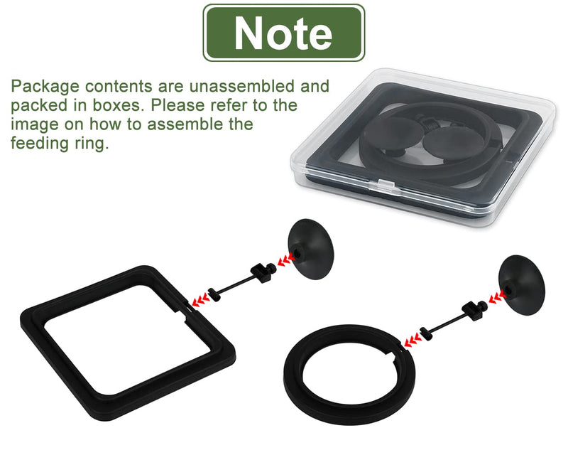 DS. DISTINCTIVE STYLE Fish Feeding Ring 2 Pieces Aquarium and Tank Floating Rings Food Feeders with Suction Cup Black - BeesActive Australia
