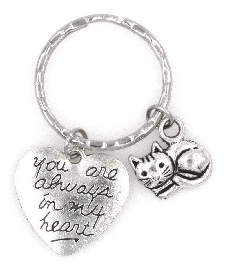 It's All About...You! Kitty Cat Kitten Pet Keychain 2 Options You Are Always in My Heart - BeesActive Australia