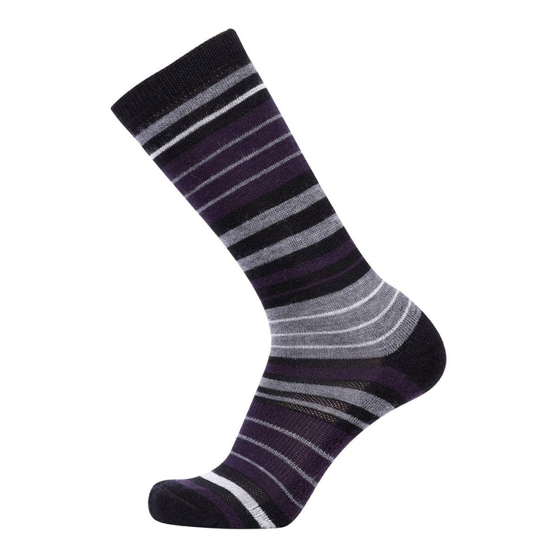 EnerWear 4 Pack Women's and Men's Merino Wool Outdoor Hiking Trail Crew Sock 9-11 Dark Purple/Black Stripe/Multi - BeesActive Australia