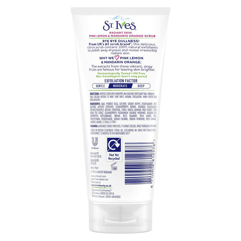 St Ives 150ml Radiant Skin Pink Lemon & Orange Scrub (Packaging may vary) 150 ml (Pack of 1) - BeesActive Australia