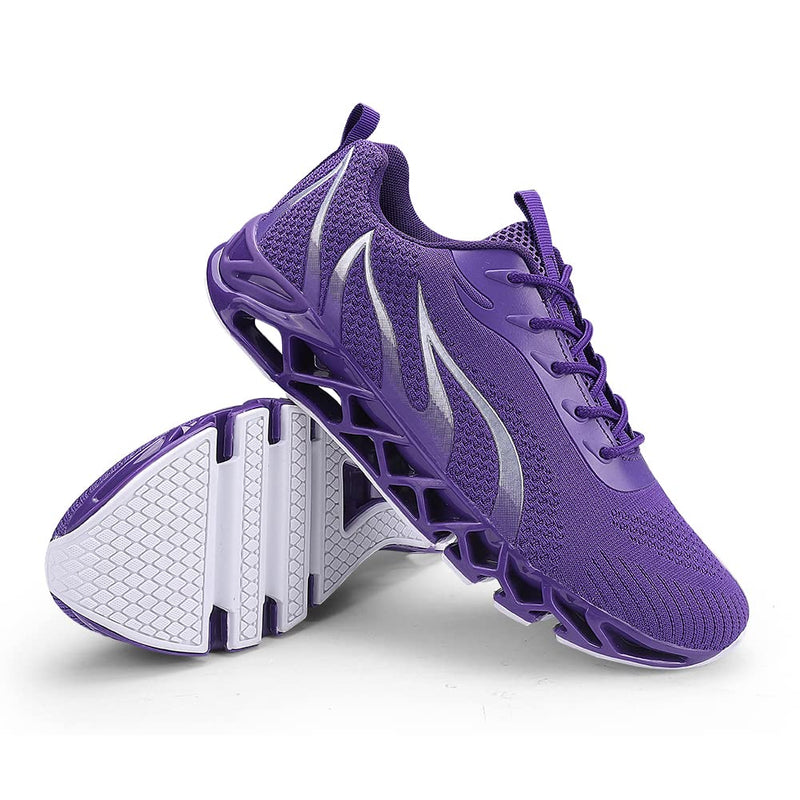 Verna Polly Mens Walking Shoes Non Slip Sport Jogging Tennis Athletic Casual Fashion Sneakers Lightweight Breathable Mesh Trail Running Shoes 7.5 Purple - BeesActive Australia