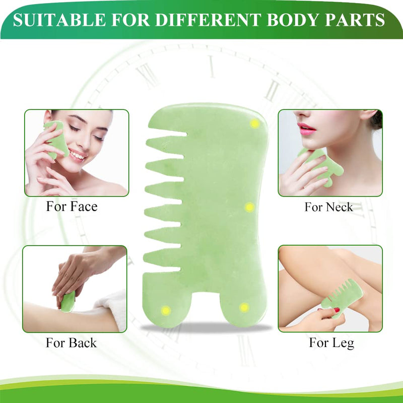 Jade Gua Sha Scraping Massage Tool Hand Made Jade Guasha Board, Tools for SPA Trigger Point Message on Face Arm Foot Small - BeesActive Australia
