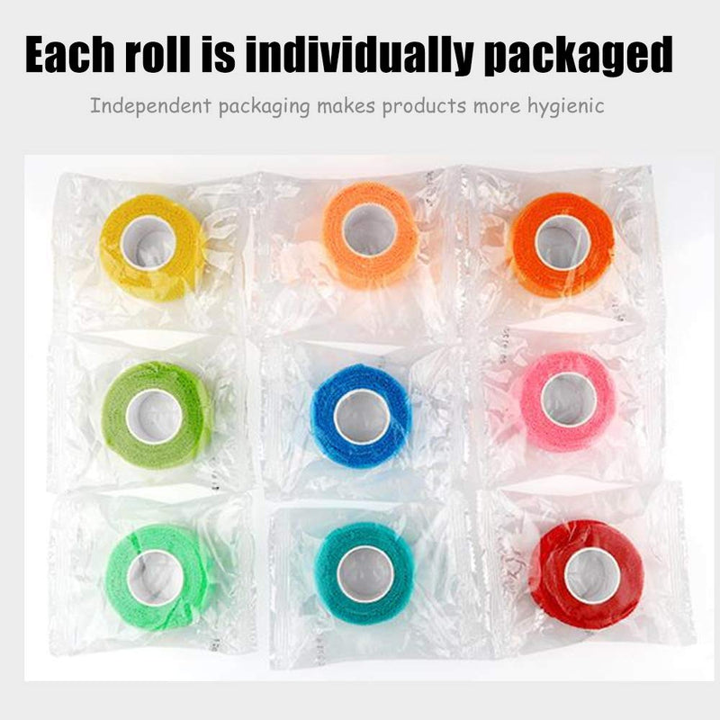 (12-Pack) 1” x 5 Yards | Self Adhesive Bandage Wrap, Kuvvfe Athletic Elastic Cohesive Bandage for Sports Injury,Strain,Knee & Wrist,Ankle Sprains & Swelling First Aid 1x180 Inch (Pack of 12) - BeesActive Australia