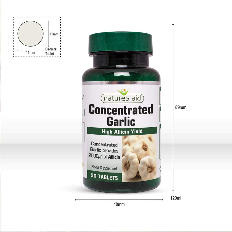 Natures Aid Garlic Concentrated 2000ug - Pack of 90 Tablets Garlic Concentrated 2000ug, Pack of 90 Tablets - BeesActive Australia