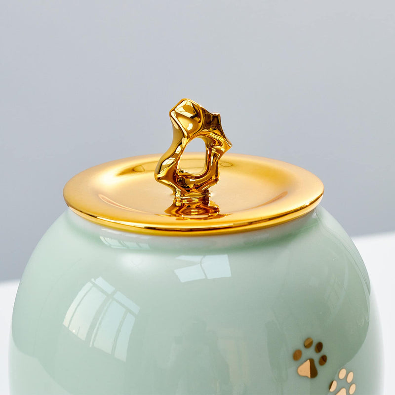 Medium Pet Urns for Dogs Ashes, Ceramics Pet Urn for Dog Ashes, Cat Dog Urns for Ashes (Paw Prints ) urns02 - BeesActive Australia