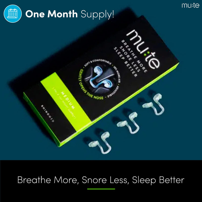 Rhinomed Mute Nasal Dilator for Snore Reduction - Anti-Snoring Aid Solution - Improve Airflow - Comfortable Nose Vents, Breathing Aids for Better Sleep - (Size Medium, 3-Pk) 3 Pack Medium - BeesActive Australia