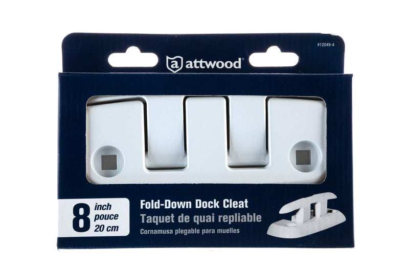 [AUSTRALIA] - Attwood 12048-4 Low-Profile Aluminum Fold-Down 8-Inch Marine Dock Cleat, One Size 