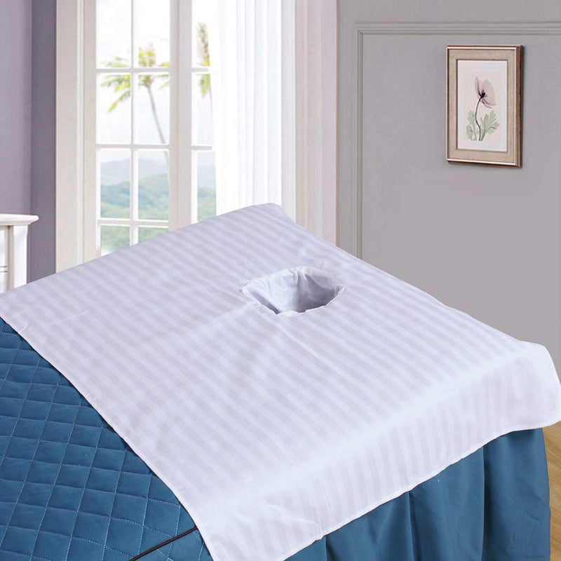 zalati Linens 3pcs Head Cover Sheet with Face Hole Reusable Washable for Massage Couch Spa Bed Table 50*80 cm White - BeesActive Australia