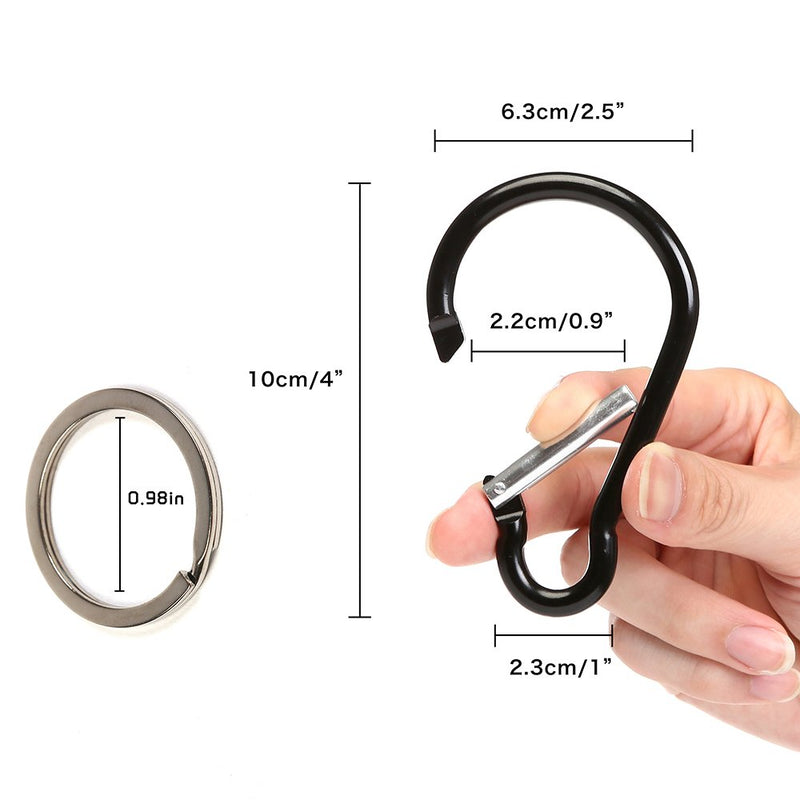 10PCS 4"/10cm Large Carabiner Clip,Strong Unlocking Caribeaner Keychain Pack for Backpack Hook, Light Duty Paracord Umbrella e Parachute para Cord AccessoriesRop - BeesActive Australia