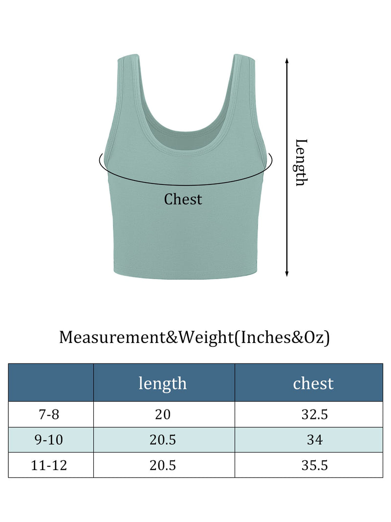6 Pieces Girls Dance Tank Tops Racerback Crop Tank Tops Sleeveless Dance Top for Ballet Teens Gymnastics Dancewear 9-10 Years White, Gray, Navy, Green, Black - BeesActive Australia