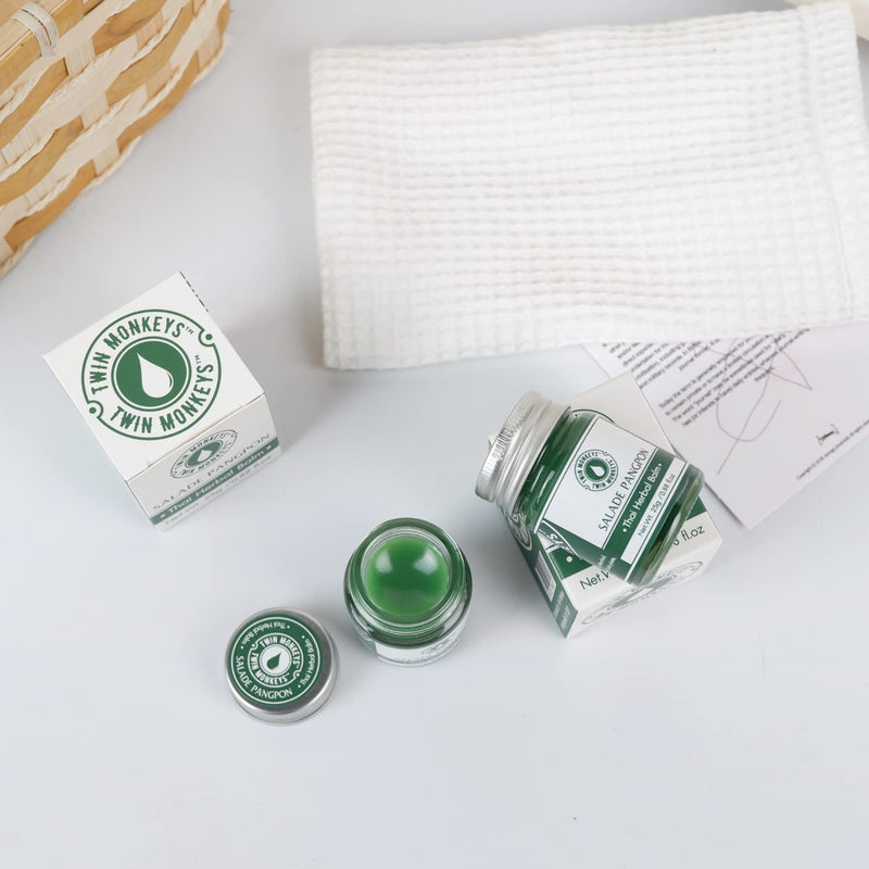 TWIN MONKEYS | Thai Herbal Balm(Green Balm Extra Strength) 25g/0.8Fl.oz (Pack of 1, 1) Pack of 1 1.0 - BeesActive Australia