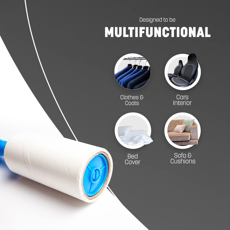 KEPLIN Lint Roller - Including 4 x Sticky Roller Replacement Heads, Quick and Easy to Use Lint Rollers, Pet Hair Remover, Removes Dust and Fluff from Garments, Furniture and Car Seats - BeesActive Australia