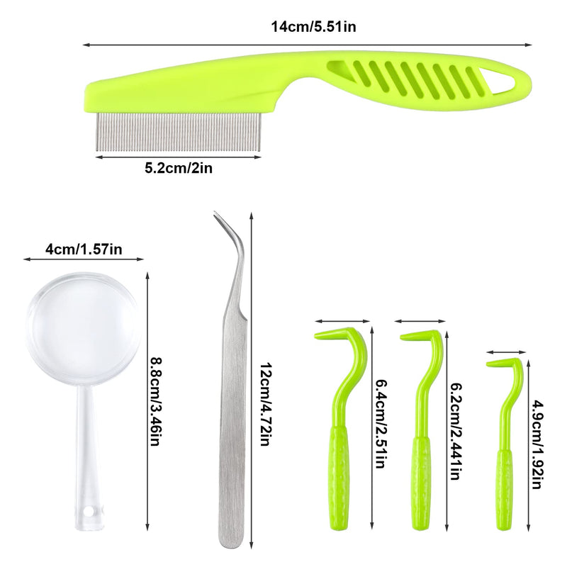 TOYMIS 6pcs Tick Removal Tool, Tick Remover for Dogs Cats and Humans Convenient Tick Remover Plastic with Tweezers Comb and Magnifying Glass - BeesActive Australia